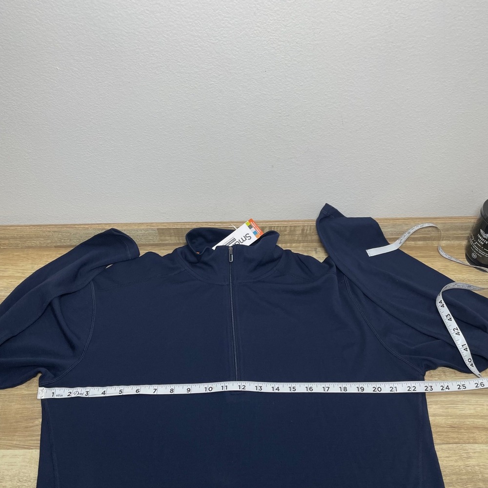 Smartwool Mens Classic Thermal Merino 250 1/4 Zip Deep Navy XL SW016355092 NWT - Picture 8 of 9